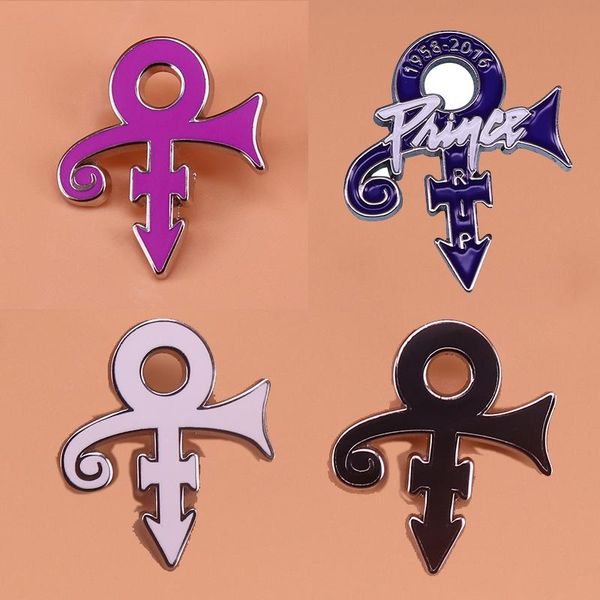 

pins, brooches 1958-2021 prince symbol enamel lapel pin "purple rain" love badge, Gray