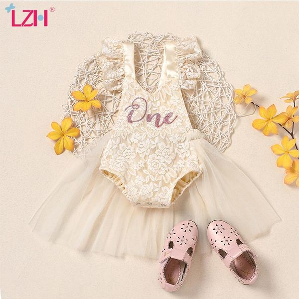 

lace mesh printed romper for born easter infant baby clothes 0-2 years summer girls bodysuit kids jumpsuit rompers, Blue