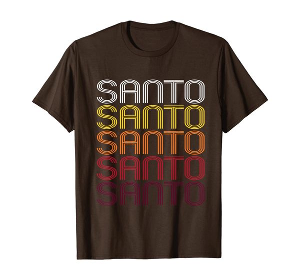 

santo retro wordmark pattern - vintage style t-shirt, White;black