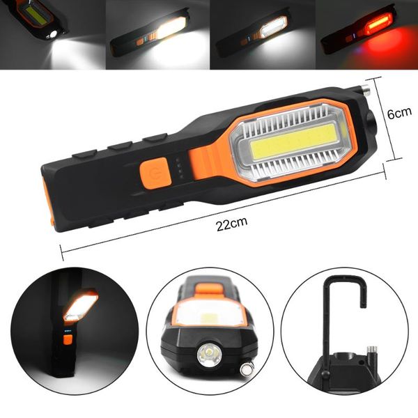 

anjoet cob led worklight usb rechargeable super bright flexible magnetic inspection lamp emergency light flashlights torches