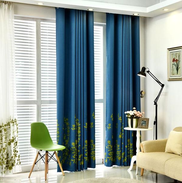 

willow vine pastoral high-end embroidered shading bedroom living room floating curtain fabric modern and simple & drapes