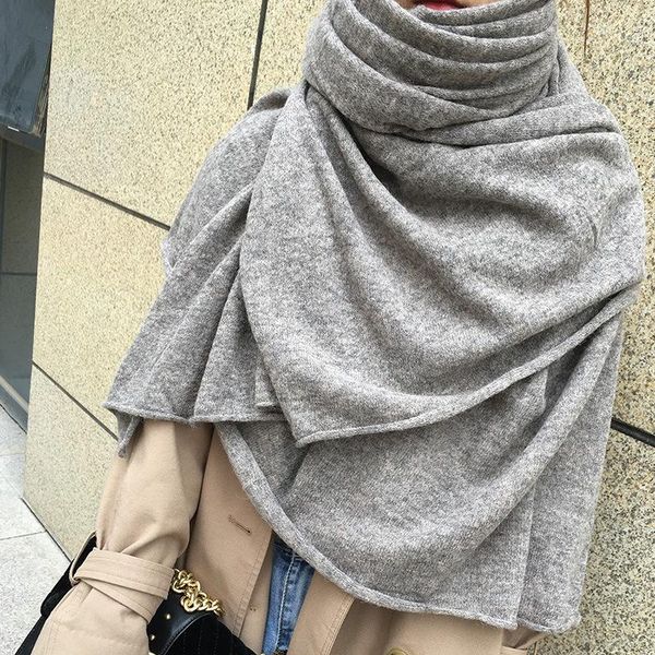 

hats, scarves & gloves sets wool scarf solid color joker shawl dual-purpose thickened swr0500 fashion fall/winter women's oversized, Blue;gray