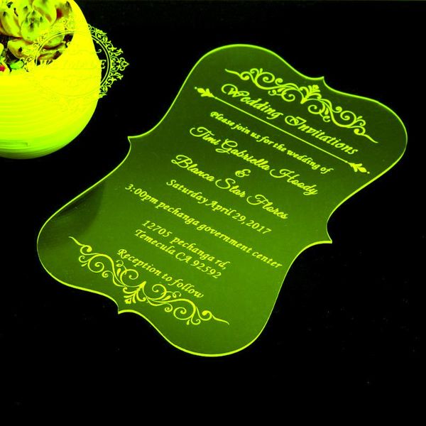 

greeting cards personalized silver mirror clear acrylic vintage invitation for sweet sixteen birthday wedding engagement anniversary party