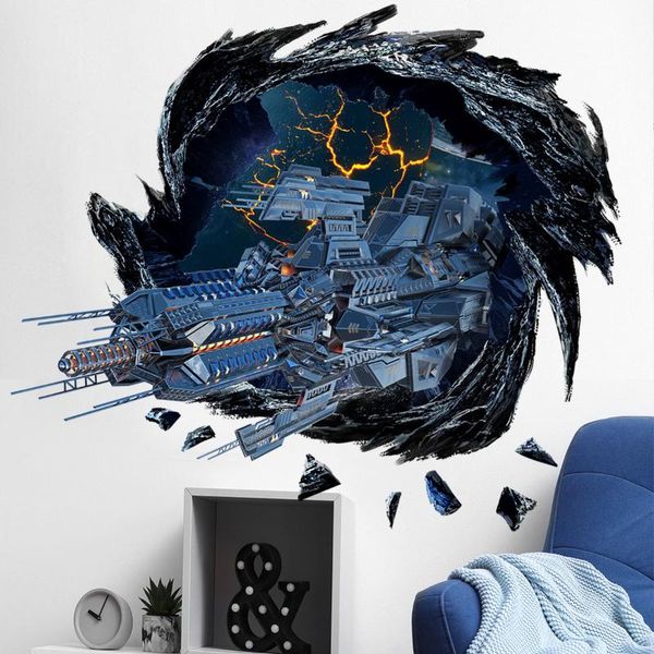 

wall stickers creative black hole building 3d art mural home decor living room teen decoration children bedroom wallpaper