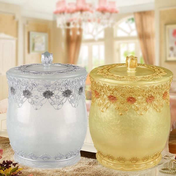 

bath accessory set european dinner resin trash desktable mini small home with a cover bathroom living room