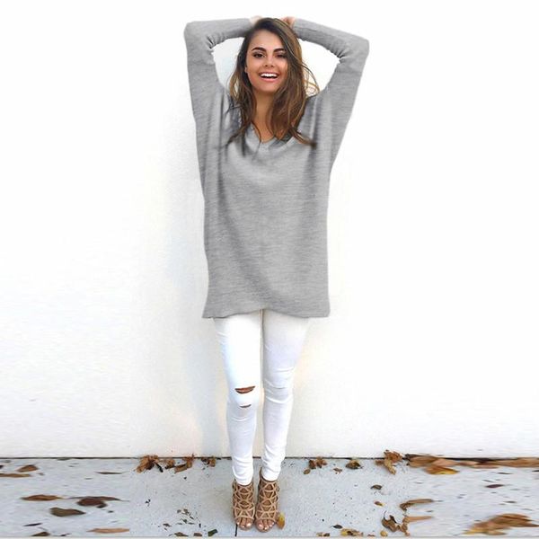 

casual dresses autumn fashion sweater dress women long sleeve solid v neck vestidos woman clothing, Black;gray