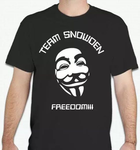 

Team Edward Snowden Citizenfour Whistleblower Movie T-shirt Tee anon anonymous, White;black