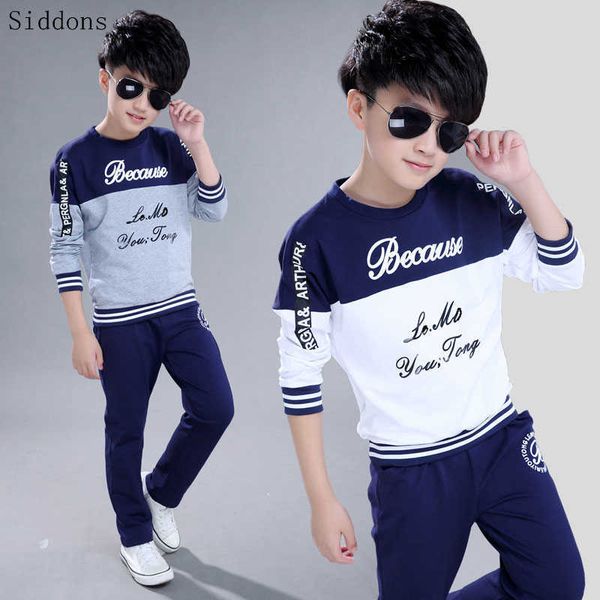 

boys clothes sport suit casual boys clothing sets 2021 autumn letter two pieces children clothing set kids tracksuit clothes p0831, White