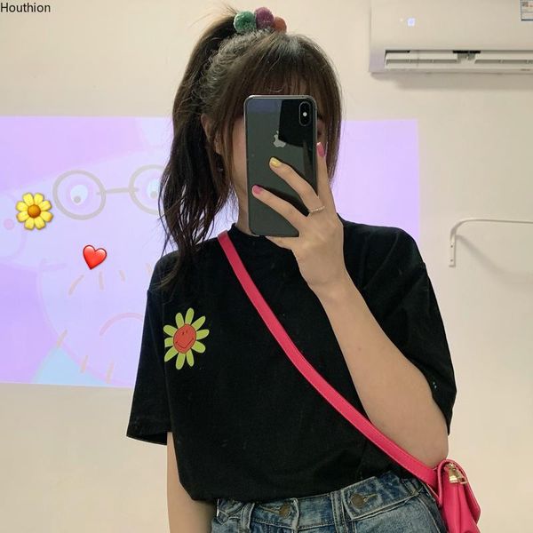 

short-sleeved women's t-shirt cotton summer tshirt casual round neck t shirt printing comfortable fashion, White