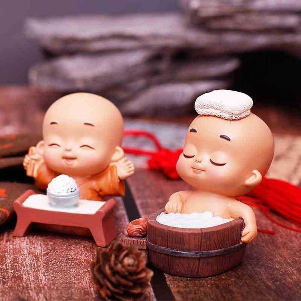 

zen four no monk decoration living room study buddhist little maitreya figure new chinese resin craft ancient