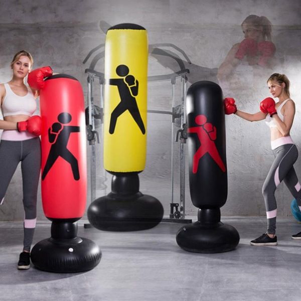 

sand bag 1.6m inflatable boxing training punch kicking sandbag pvc tumbler gym kids target