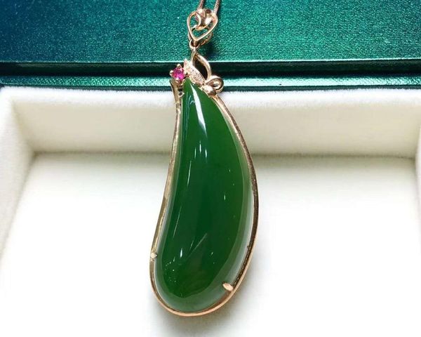

lockets 18k gold inlaid with hebi jade pendantj31#, Silver