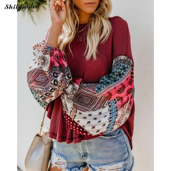 

women's sweaters floral print women knit pullovers patchwork autumn winter long sleeve loose casual streetwear female knitted sweater, White;black