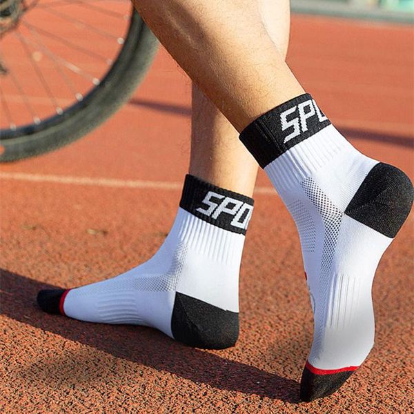 

professional cycling socks breathable bicycle running marathon outdoor fitness fashion men women hiking 5colors 35-46 sports, Black