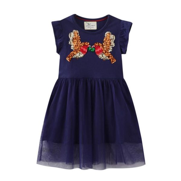 

jumping meters arrival princess dress with birds beading fashion design children sleeveless party wedding frocks girl's dresses, Red;yellow