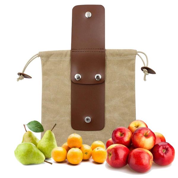 

storage bags leather and canvas bush craft bag, foraging pouch for hiking, treasures & seashells, easy looping with belts
