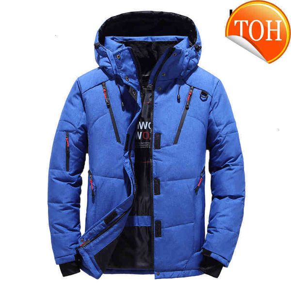 

down jddton hood winter men's jackets thicken parka thermal coats casual slim streetwear windbreakers fashion men clothing je263, Black