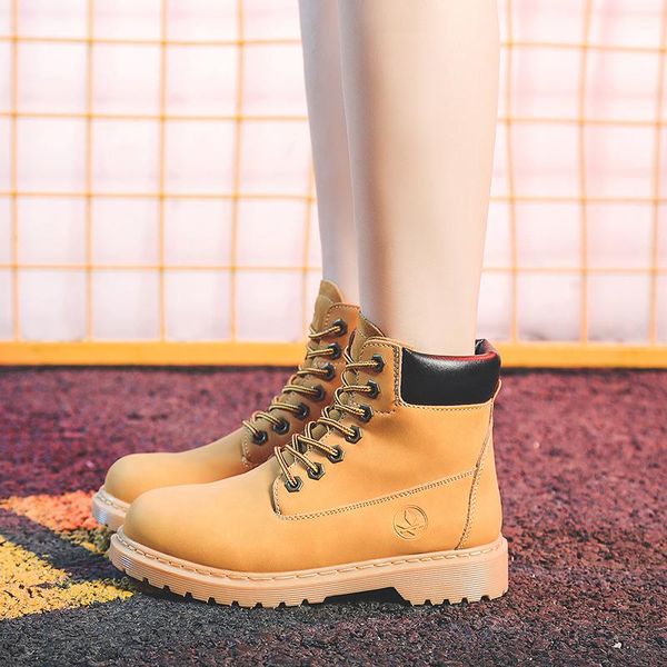 

boots autumn and winter women's rhubarb motorcycle shoes classic british models plus velvet size, Black