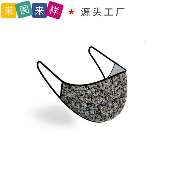 

heart-shaped black disposable checkered dust-proof washable chintz mask