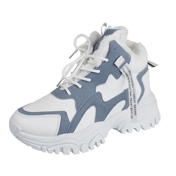 

boots women fashion non-slip snow ladies casual comfort short plush sneakers women's fur patchwork waterproof warm sports shoes, Black