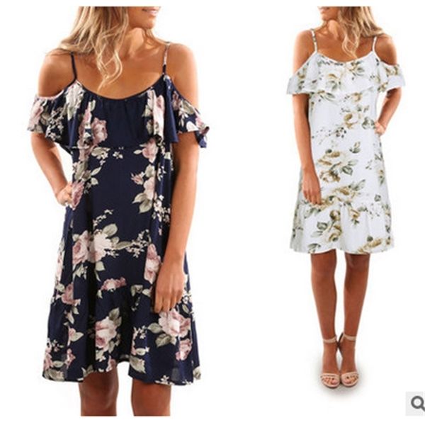 

2021 printed suspender fly sleeve dress, Black