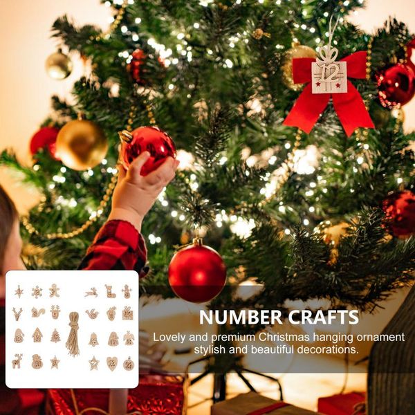 

timers 1 set christmas hanging tag number wooden