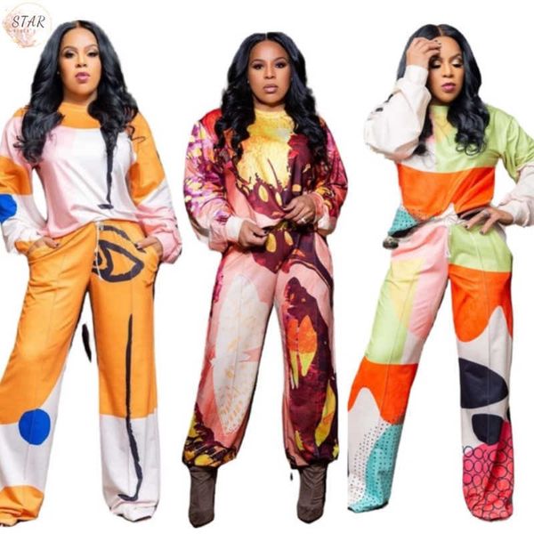 

tracksuits for women sweatsuits two piece outfits loose sweatshirts flared pants spring fall clothes wholesale drop 210707, White