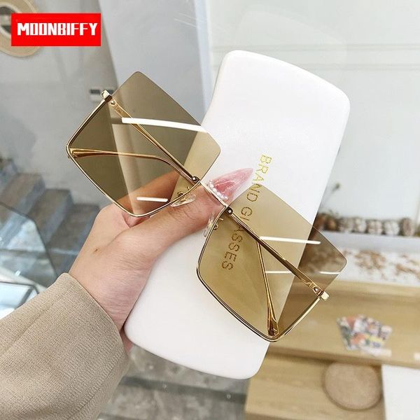 

sunglasses 2021 women luxury sun glasses for retro brand square metal half frame eyewear, White;black