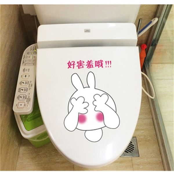 Kann den Aufkleber „Toilette am nächsten“ entfernen, kostenlose Aufkleber „Kaninchen schöne Pfosten“ 210420