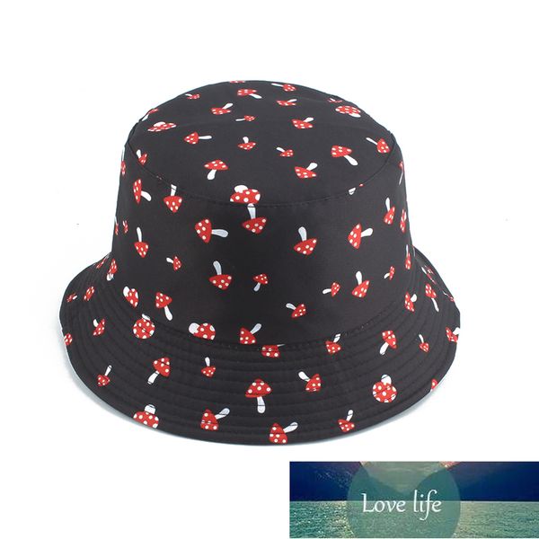 

mushroom printed foldable panama bucket hat beach sun hats streetwear fisherman hat outdoor hip hop cap men woman hat factory price expert d, Blue;gray