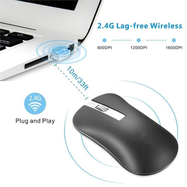 

mice rechargeable wireless mouse computer silent for pc lap2.4ghz mini usb ergonomic mause noiseless