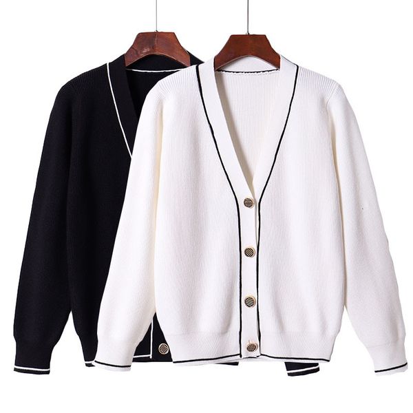 

women's sweaters hlbcbg- female cardigan with long sleeve, open mesh jacket breasted button for women, autumn and winter bxvh, White;black
