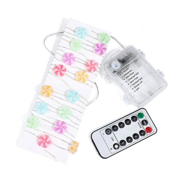 

strings led candy-shaped light string five-color candy luminous canes 30 lights 8 modes christmas decorations