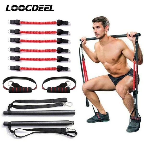 

resistance band pilates stick gym exercise muscle power tension bar home work out fitness equipment bands