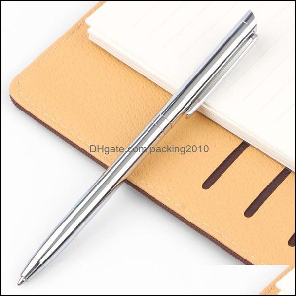 Escrita Escola Business Industrial1PC 0.5mm Preto Ball-Point Pena Sier Classic Aço Inoxidável Aço Inoxidável Material de Escritório Material Comercial