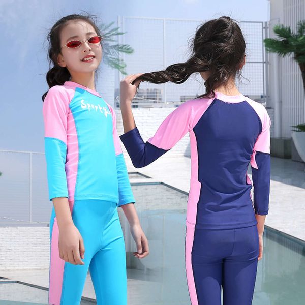 

children's suit zipper sunscreen one piece diving suit boy girl parent child long sleeve trousers swimsuit, Black