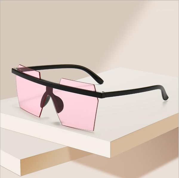 

european big frame conjoined fashion women sunglasses ladies foreign frameless trend cool personality men, White;black
