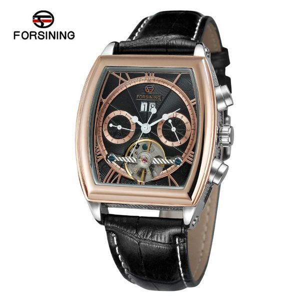 

wristwatches product fashion watch men mechanical automatic forsining brand tourbillion multifunction calendar wristwatch fsg9421m3, Slivery;brown