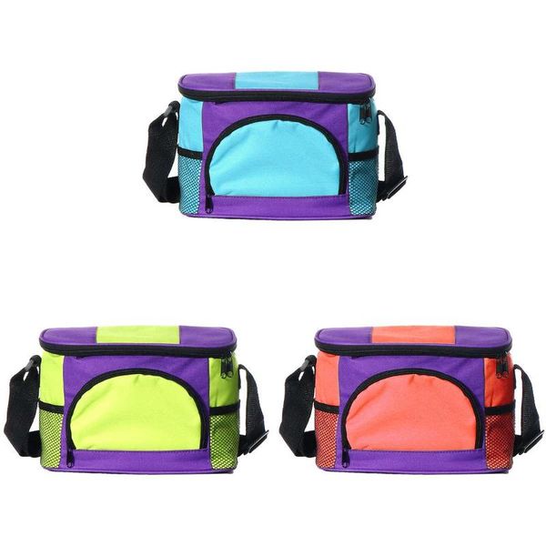 

colors thermal insulated shoulder lunch bag pizza delivery picnic storage holder outdoor bbq camping cooler organizer, Blue;pink