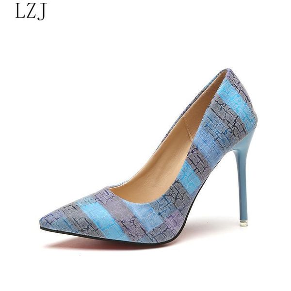 

dress shoes 2021 big size 34-42 fashion ladies thin high heels pumps pointed toe mixed colors women party woman, Black