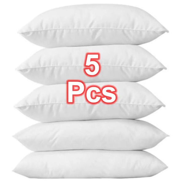 

pillow 5 pcs standard white silicone 50x70 cm - 100% cotton outer surface inner filler soft neck protection comfortable