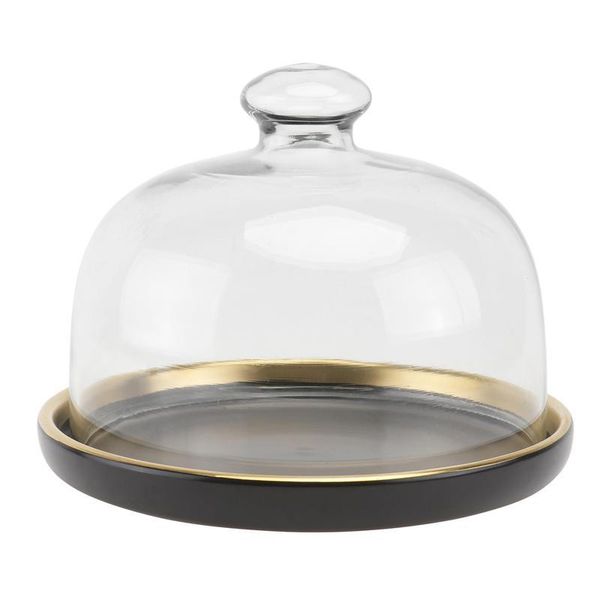 

set cake glass cover ceramic tray preservation kitchen storage & organization