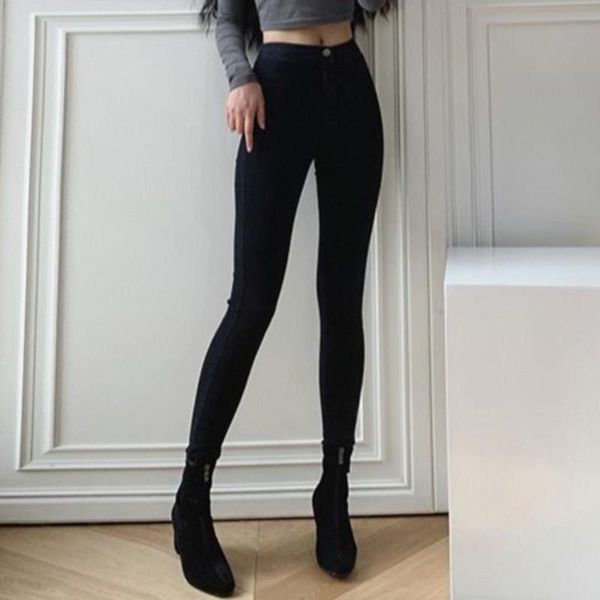

women's jeans women stretch slim skinny high waist woman denim pencil pants female trousers multi-size spring autumn jean femme, Blue