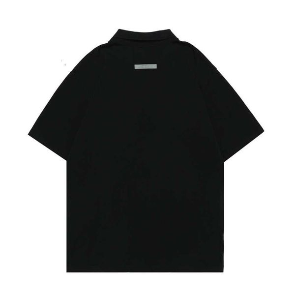 

shirt summer polos fog loose short sleeve essentials double thread for women and men, White;black