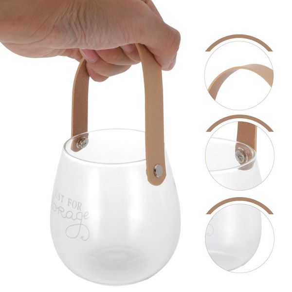 

vases 1pc glass floral vase flower pot decor dried arrangement with handles