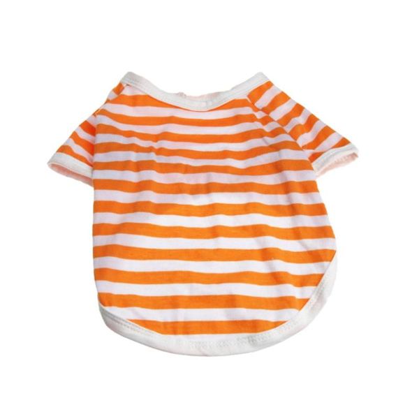 

dog apparel fashionable casual spring and summer orange pet clothes teddy strip shirt supplies for dogs cats