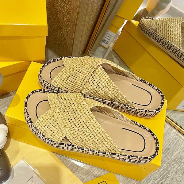 

factory lafite woven slippers 21 new ff muffin in summer zlh, Black