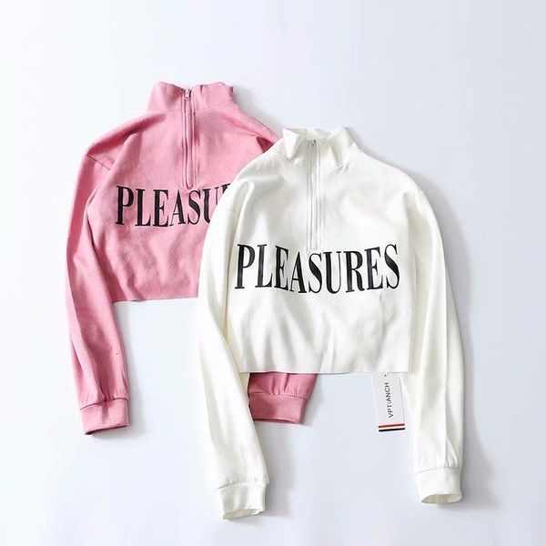 

t shirt 2021 spring suede letter printed zipper long sleeve top, White
