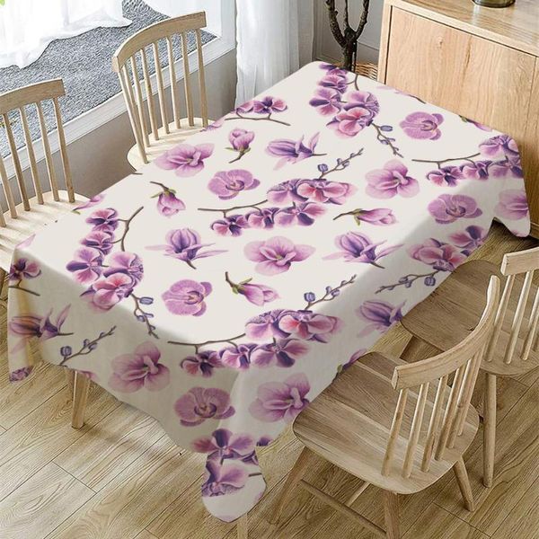 

table cloth flowers green leaves painting printing tablecloth waterproof oilproof rectangular for banquet dining wedding