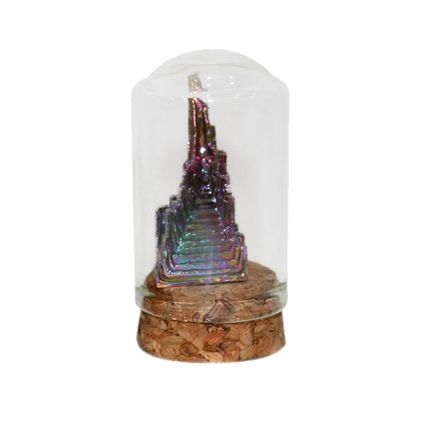 

decorative objects & figurines deskornament mineral specimen rainbow bismuth home natural healing gift mini with glass bottle collectibl